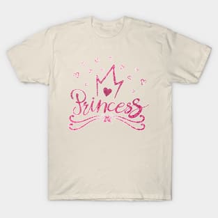 pink sparkles Princess for girls kids and adults T-Shirt